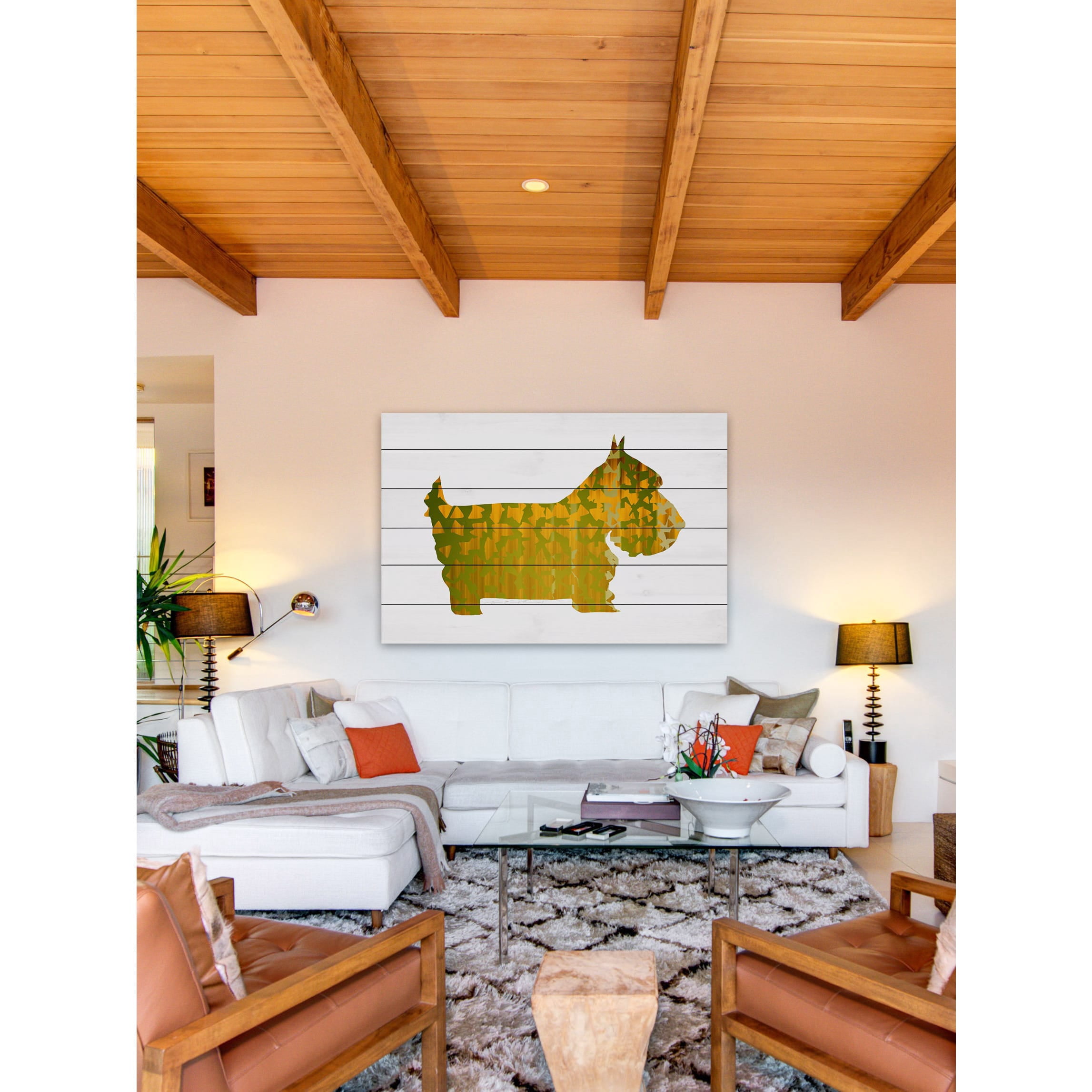 Marmont Hill "Chien Dore" by Marie-Eve Pharand Painting Print on White Wood