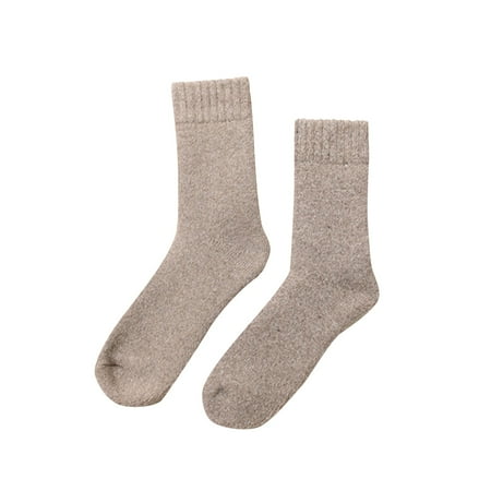 

TAIAOJING Men Solid Color 30% Wool Socks In Winter Thickened Warm Thick Thread Towel Socks Casual Socks