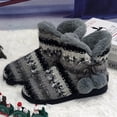 thumbnail image 3 of GURGER Booties Slippers Women Winter Knit Slipper Boots Ladies Plush Lined Ankle Slippers Memory Foam House Shoes Indoor Outdoor Slippers, 3 of 7