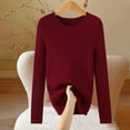 thumbnail image 5 of Women's Ribbed Knit Pullover Sweater, Slim Fit Soft Round Neck Top for Fall Winter, Comfortable Stretchy Casual Daily Wear, Versatile Layering Piece for Various Occasions Brick Red L, 5 of 8