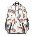 thumbnail image 2 of Saint Bernard and Roses White Pattern Backpack for School, Cute School Bag with Adjustable Shoulder Straps and Padded Back, 16.9"x12.6"x5.9", 2 of 4