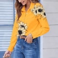 thumbnail image 4 of Chemise Imprimée pour Femmes à Manches Longues, Col en V, Blouse Décontractée 95 % Polyester 5 % Élasthanne, 4 of 7