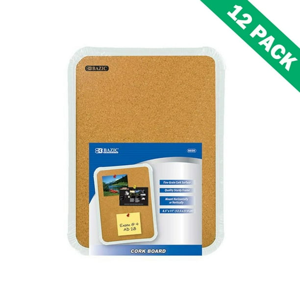 Cork Board Wall Mount, 8.5x11 Small Cork Boards For Office Bulletin (12 Pack)