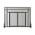 thumbnail image 2 of 2-Door Steel Fireplace Fire Screen with Tempered Glass Accents, Black, 2 of 3