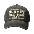 thumbnail image 2 of Tauxra Embroidered Baseball Cap for Men, Funny Angry Old Man Quote Washed Gray, 2 of 6