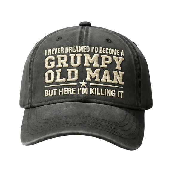Grumpy Old Man Hat, Adjustable Men's Baseball Caps Breathable Cotton Sun Hat, Casual Outdoor Vintage Style Dad Hat for Daily Wear