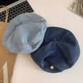 thumbnail image 4 of Wweixi Adjustable Size Beret Cap Female Exuding Strong Sense Of Metal Object Exudes Strong Sense Of . Deep Blue, 4 of 6