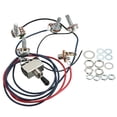 thumbnail image 2 of Lp Electric Guitar Pickups Wiring Harness Kit 2T2V 500K Pots 3 Way Switch With Jack For Dual Humbucker Les Pual Style Guitar Replacements, Black Cap, 2 of 4
