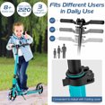 thumbnail image 5 of Gymax Aluminum Folding Kick Scooter w/LED Wheels Shoulder Strap for Adults & Kids Green, 5 of 9