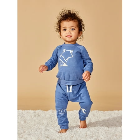 

Little Star Organic Baby Boy Girl Unisex 2 Pc Sweatsuit Set Size Newborn - 24 Months