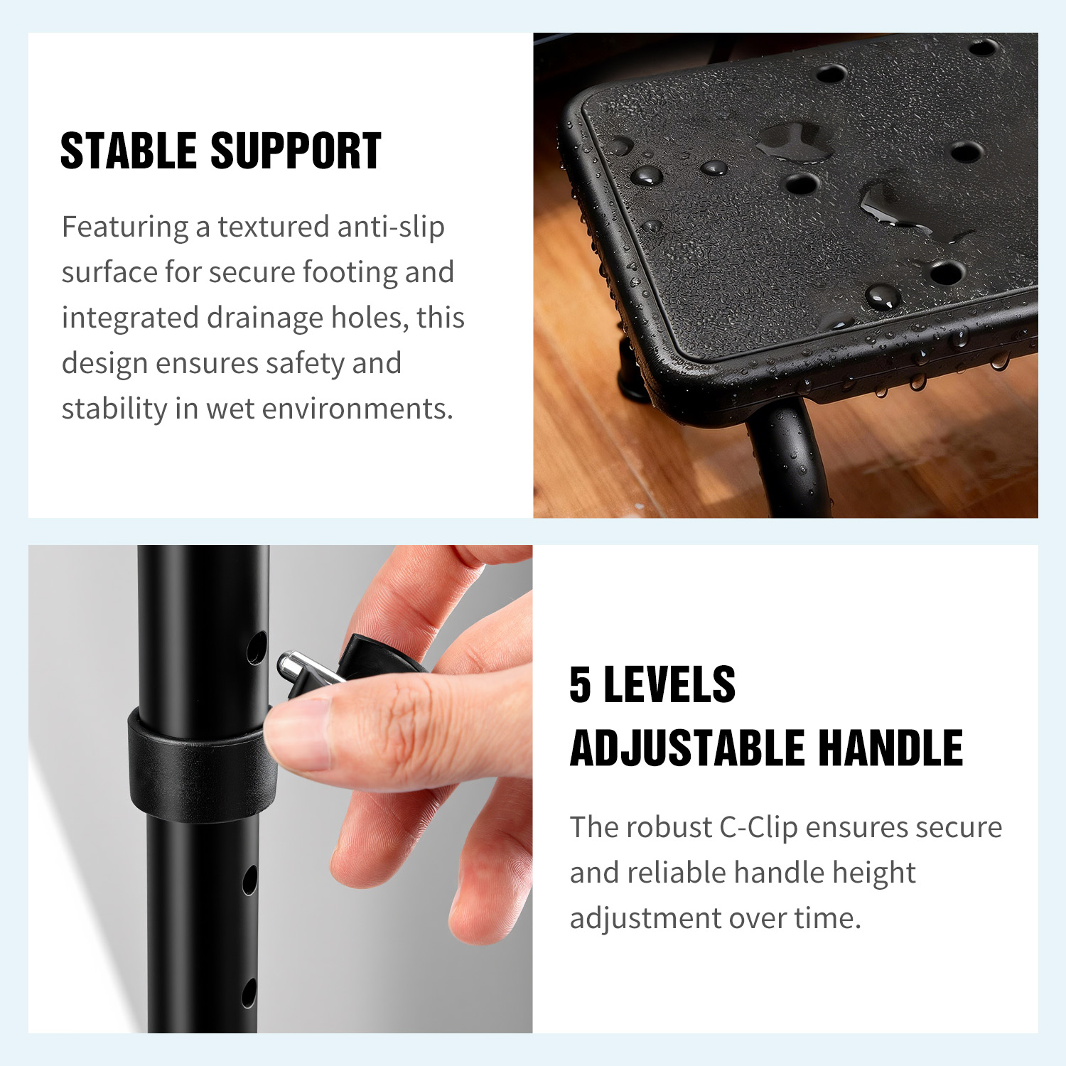 SAFH Metal Step Stool with Adjustable Handrail photo 3