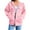 Pink, variant on qucoqpe Zip Up Hoodies for Women Trendy Long Leeve Oversized Hooded Jackets Casual Drawstring Multi-pocket Coat Tops