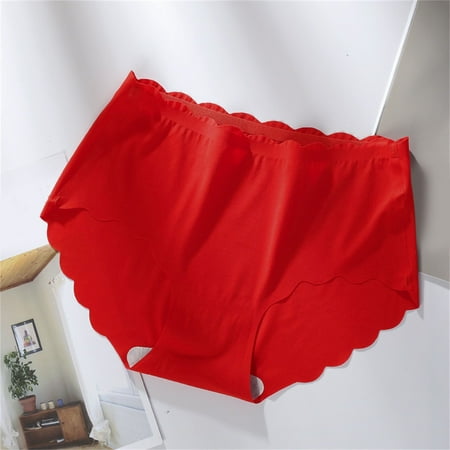 

LEEy-world Panties for Women Women Panties Breathable Comfortable Cotton Bottom Panties Seamless Glare Triangle Panties Red L