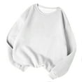 thumbnail image 1 of Annhoo Chandails à Col Rond pour Femmes Automne Manches Longues Chandails Confortables à Enfiler Blouses Décontractées Chandails de Couleur Unie, 1 of 4