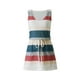 thumbnail image 2 of VISgogo Vestido casual de verano para mujer sin mangas con cuello en V profundo con cordón a rayas con bolsillos VISgogo  moda, 2 of 9