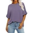 thumbnail image 4 of SHITINN Womens Short Sleeve Oversized Tops Summer Crew Neck Loose Casual Tee T Shirt Casual T Shi Women Short Sleeve Tops Ladies Tops and Blouses Women's T Shirts, 4 of 7