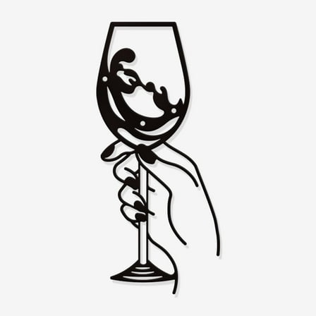 Wine Glass Metal Wall Art Decor Black Wall Hanging Decor Silhouette Wall Art Modern Metal Wall Sculptures