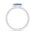 thumbnail image 2 of ANGARA Natural Bezel-Set Oval 1.5 ct London Blue Topaz and Diamond Ring in 14K White Gold for Women (Size-8x6mm) | November Birthstone Jewelry for Women | London Blue Topaz Ring (Ring Size- 11), 2 of 10