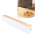 thumbnail image 1 of Refillable Plastic Wrap Dispenser With Cutter, Multi Purpose Cling Film Dispenser, PP Material, Adjustable Size For Kitchen Storage Organization, 1 of 8