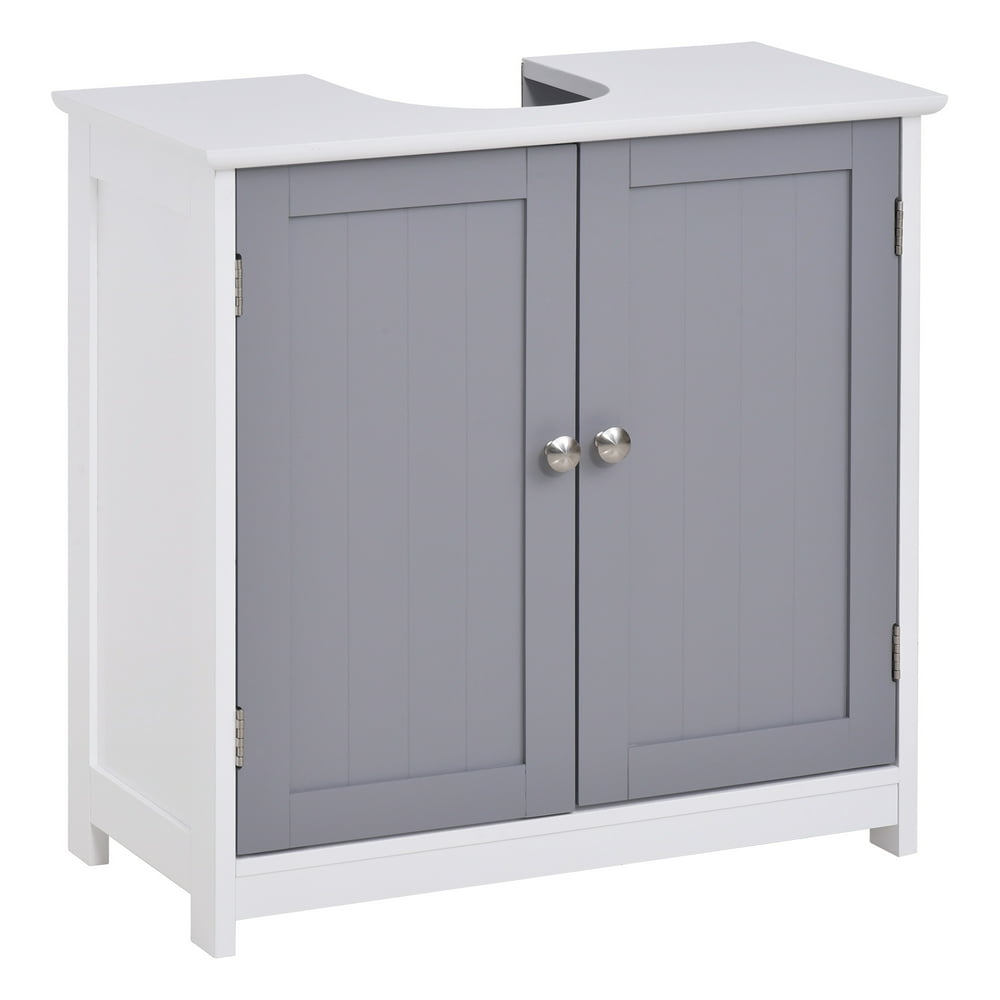 kleankin Vanity Base Cabinet, Under-Sink Bathroom Cabinet Storage with ...