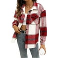thumbnail image 1 of HSHDLDF Womens Casual Plaid Shacket Button Down Long Sleeve Shirt, 1 of 6