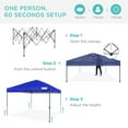 thumbnail image 3 of Best Choice Products 10x10ft Easy Setup Pop Up Canopy w/ 1-Button Setup, Wheeled Case, 4 Weight Bags - Resort Blue, 3 of 10