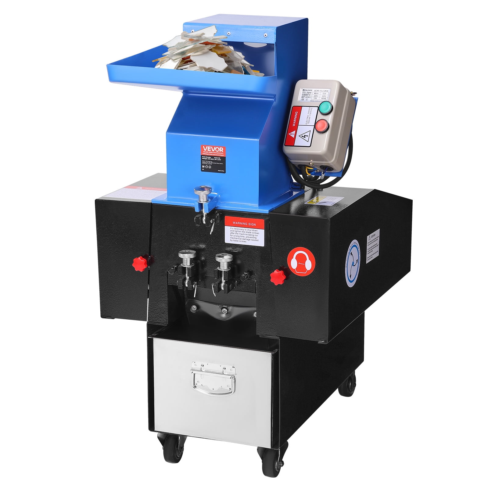 VEVOR Plastic Shredder Crusher 2.2KW Granulator Recycling Machine 220V 3-Phase