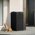 thumbnail image 2 of 30 Gallon Trash Can, Resin Outdoor Garbage Can with Lid, Waterproof Hideaway Patio Waste Bins for Outside Use (Black), 2 of 7