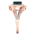 thumbnail image 3 of 1.935 ct Emerald Cut Natural London Blue Topaz Solitaire with Simulated Diamond Accents 18K Rose Gold Womens Engagement Ring, 3 of 5
