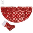 thumbnail image 2 of Gustave 48 inch Snowflake Christmas Tree Skirt Ornament Xmas Tree Skirt and Hanging Stocking Decoration Holiday New Year Party Supply, 2 of 8
