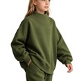thumbnail image 6 of Jalioing Mock Neck Sweatshirt for Kids Casual Fashion Solid Color Long Sleeve Pullover Fall Winter Tops for Boys Girls, 6 of 9