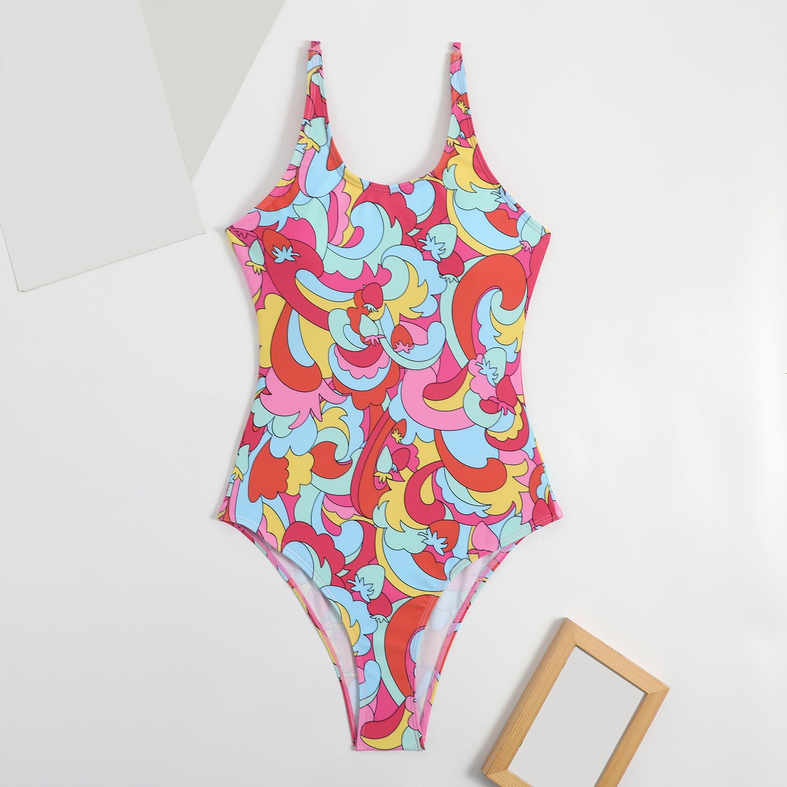 Quealent Women Swimsuits One Piece Women's One Piece Retro U Back