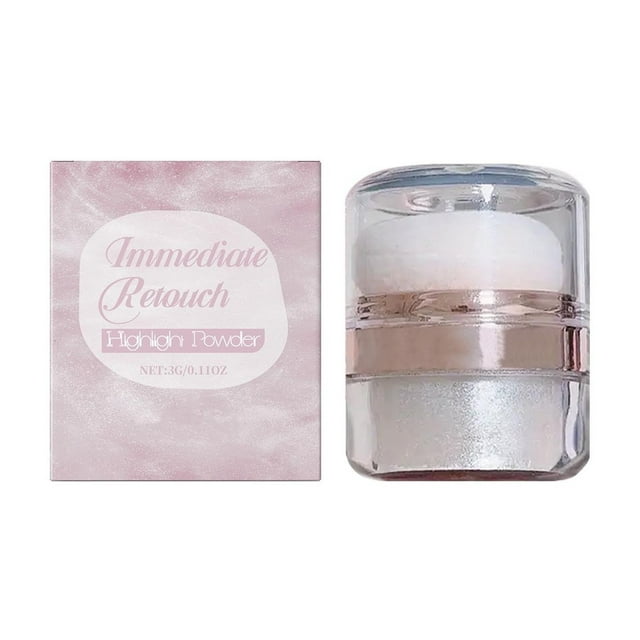 Polvo Iluminador Translúcido para Cuerpo y Rostro | Maquillaje con Destellos | Ilumina Clavícula, Cuello y Piernas | Fórmula Ligera y Difuminable | Polvo Compacto Portátil | Paquete de 3g
