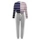 thumbnail image 2 of Gibobby Conjunto de sudadera informal para mujer Conjunto de pantalones casuales con cordones de manga larga y cuello redondo a color block a la moda para muj(Marina,G), 2 of 4