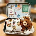 thumbnail image 2 of Mini Plush Toy,Pocket Sized Soft Stuffed Bear Stored In Portable Metal Tin Box,Commemorative Keepsake Gift For Youngster First Day Classroom Memory(Brown), 2 of 7