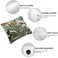 thumbnail image 4 of Acheng Tropic Exotic Trees And Animals Throw Pillow Cover，Parrot Zebra Monkey Tree Bird Flower Leaf Plant Summer Square Throw Pillow Cases，Throw Cushion Covers For Couch Sofa Bedroom,2 pcs White, 4 of 6