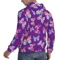 thumbnail image 6 of Pofeuu Bright Butterflies Print Mens Casual Hooded Collar Drawstring Hoodies Pullover Sweatshirts Casual Long Sleeve Shirts-Medium, 6 of 7