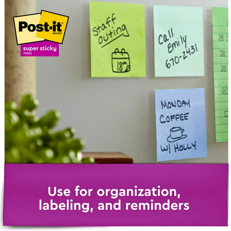 Post it Recycled Super Sticky Notes 3 in x 3 in Oasis Collection