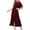 Wine, variant on Women's Summer Sundress Women Solid Color Velvet Dress Short Sleeve Round Neck V-Neck Dress Floral Print Ruffle Puff Sleeve High Waist Midi Beach Dresses