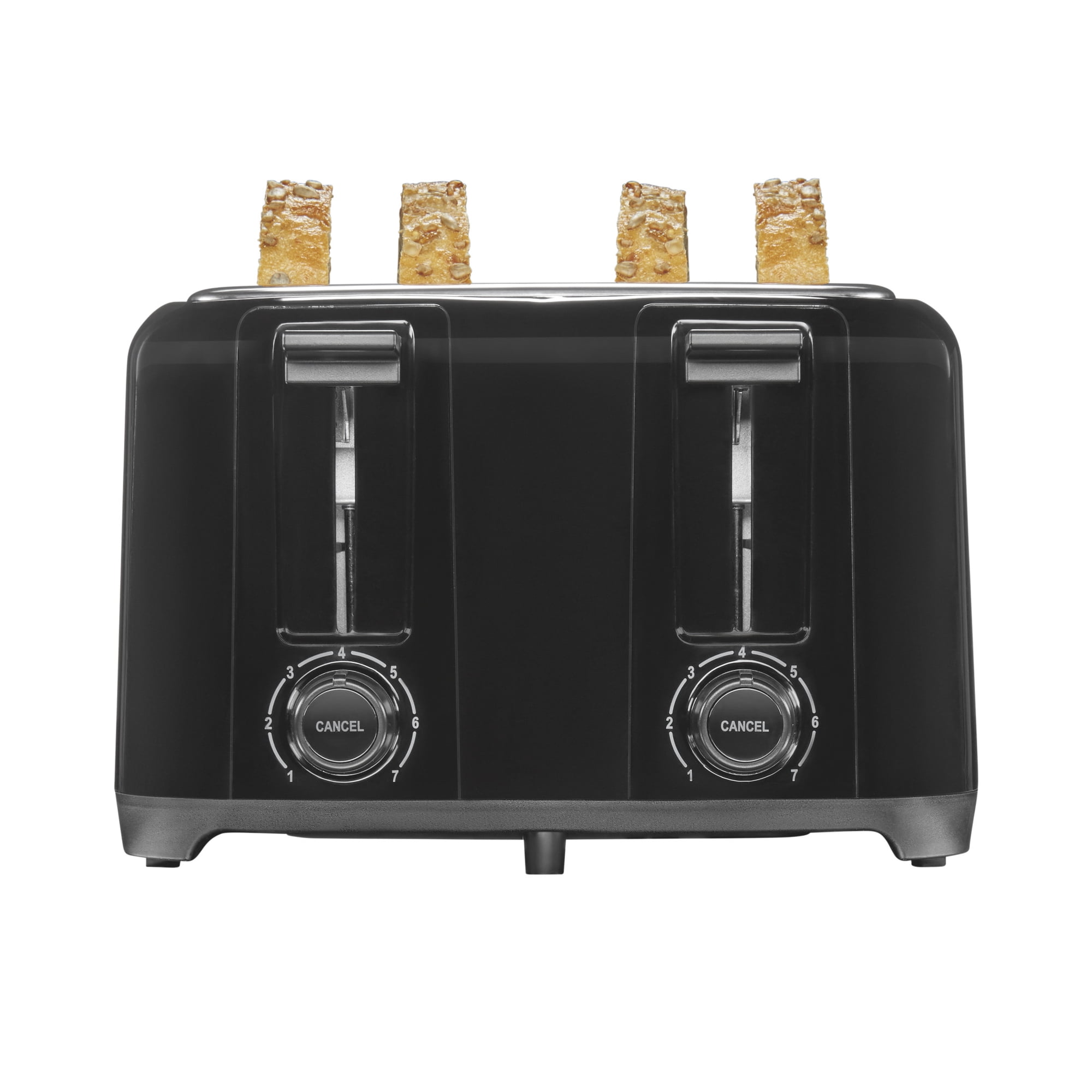 Proctor Silex 4-Slice Toaster with Extra-Wide Slots, Toast Boost, and Removable Crumb Tray, Black