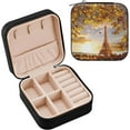 thumbnail image 2 of SKYSONIC Paris Eiffel Leather Jewelry Box,Portable Mini Jewelry Case Traveling Jewelry Organizer for Rings Necklaces Bracelets Earrings, 2 of 7