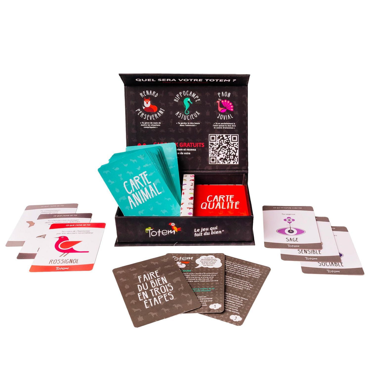 Asmodee - Totem - Le Jeu qui Fait du Bien - Card Game for All Ages - Communication Cards for Family Game Nights - Boosting Self-Esteem - For 3 to 8 Players - Ages 8 and up - French