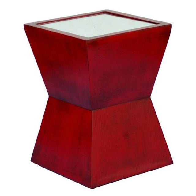 Hickory Manor Home HM663ACR Alex Table&44; Rouge Chinois Antique