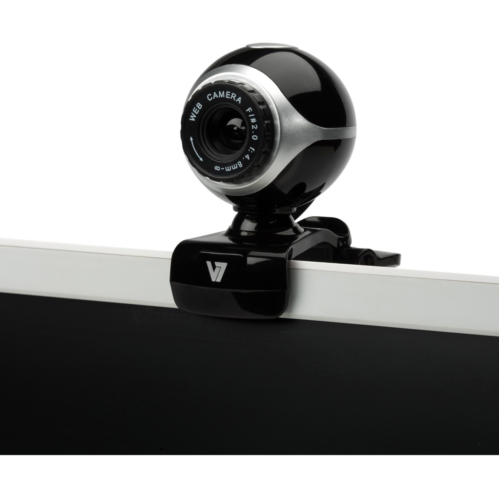 V7 CS0300 Webcam, 0.3 Megapixel, 30 fps, Black, Silver, USB 2.0 - image 2 of 4