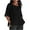 Black, variant on Staron Women's Casual Cotton Linen Shirt Crewneck Short Sleeve Loose Blouse Solid Color Tunic Top, Gray L