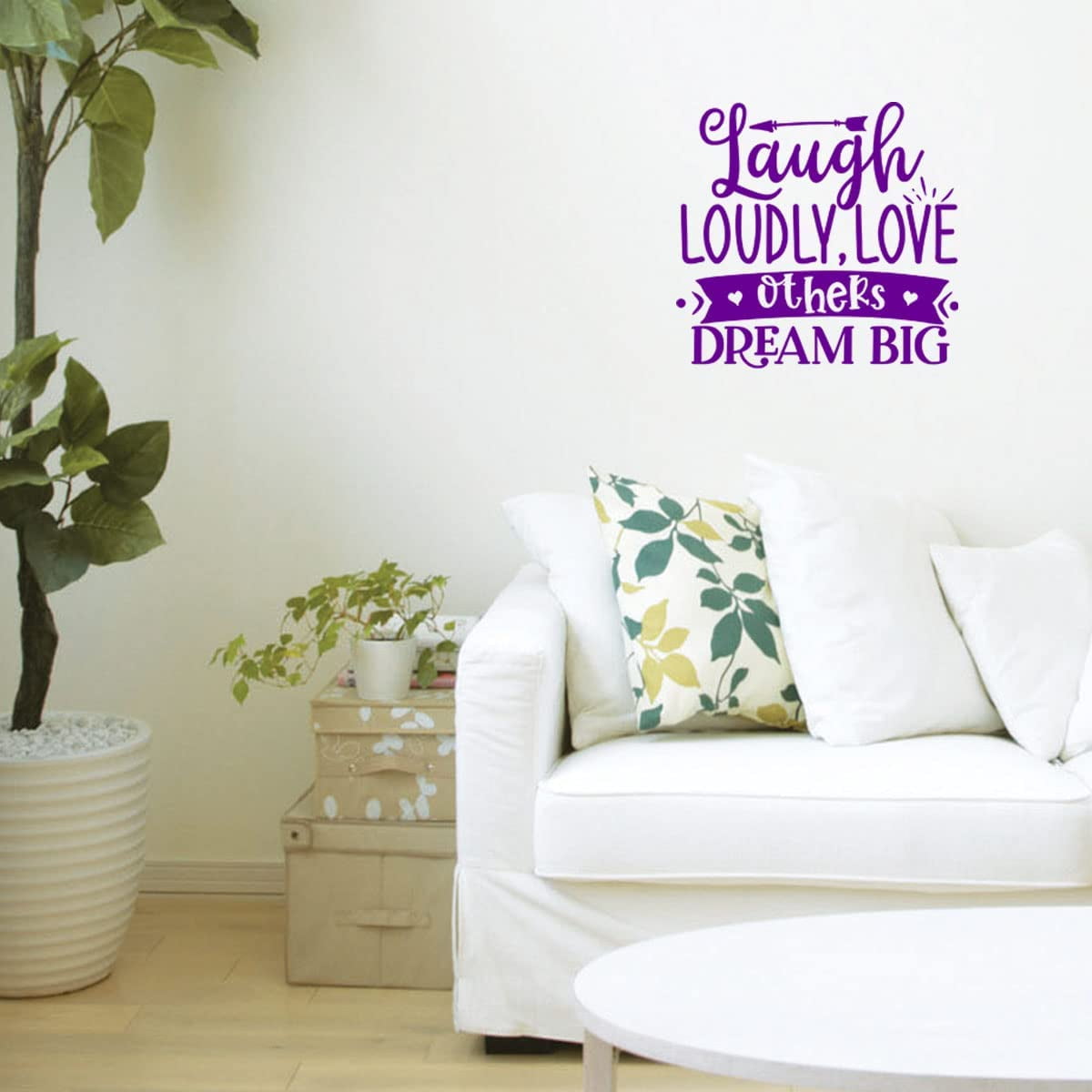 VWAQ Laugh Loudly, Love Others, Dream Big Inspirational Wall Decal Motivational Quote Sticker