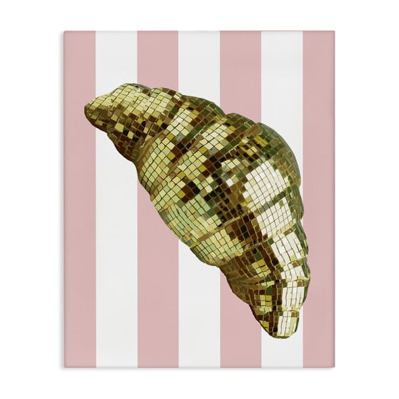 Stupell Industries Art Deco Disco Croissant & Pink Stripes Canvas Art, 16 x 20, by Lil' Rue