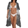thumbnail image 3 of HELLHERO World Map Long Kimono Swimsuit Cover Up Quick Dry High Quality Fabrics Lightweight Bathing Suit Cover Up, 3 of 6
