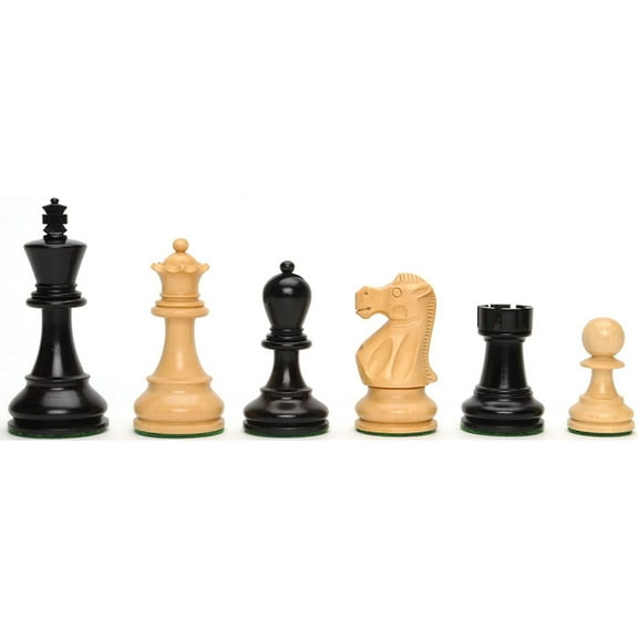 WE Games Jacques Style Chess Pieces - Hand Polished Black and Kari Wood 3.65 inch King