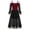 Wine, variant on KICILVS Vampire Costume Women Cold Shoulder Lace up Sheer Long Sleeve Maxi Dress Elegant Gothic Cosplay Halloween Dress